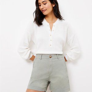Womens LOFT Green Washed Twill Shorts Size 4